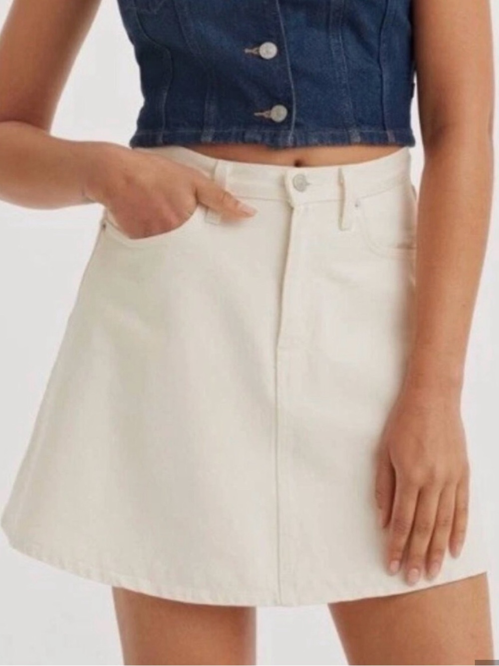 Levi's White Denim Skirt with Branded Tag